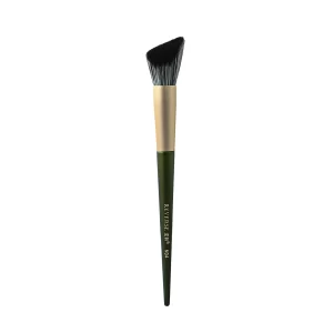 Single Shark-Tooth Contour Brush with Green Handle and Dual Angled Head