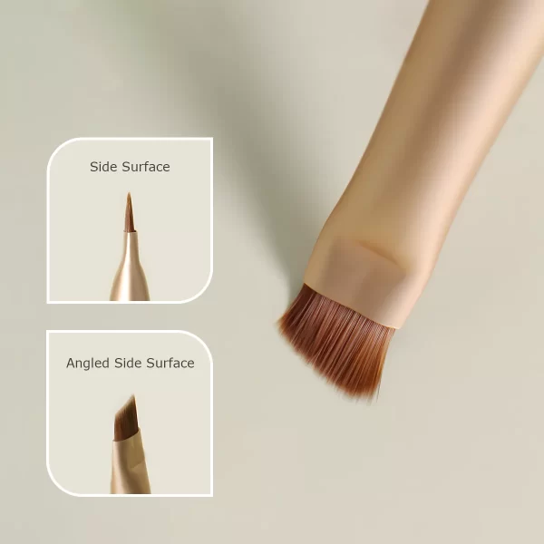 Close-up of eyeliner brush bristles showcasing soft, angled design.